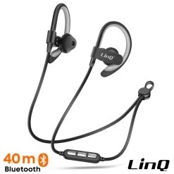Écouteurs Bluetooth Sport LinQ Noir, Portée 40m - Tour De Cou