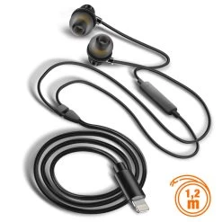 Écouteurs Filaires Lightning Intra-auriculaires Kit Mains Libres, LinQ - Noir -Musique recherchée. hf lnq bk ip5 6