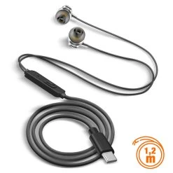 Écouteurs Filaires USB-C Intra-auriculaires Kit Mains Libres, LinQ - Argent -Musique recherchée. hf lnq sl usbc 6