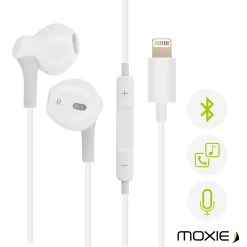 Écouteurs Bluetooth Kit Piéton Avec Connecteur Lightning, Moxie - Blanc