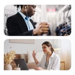 Écouteurs Filaires Jack 3.5mm, Kit Mains Libres Avec Micro, Oppo MH135 - Blanc -Musique recherchée. hf oppo mh135 10 2