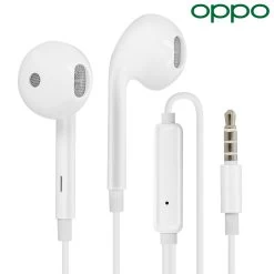 Écouteurs Filaires Jack 3.5mm, Kit Mains Libres Avec Micro, Oppo MH135 - Blanc