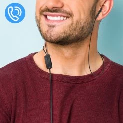 Écouteurs D'origine Samsung, Filaires 3.5mm Kit Mains Libres (Service Pack) - Noir -Musique recherchée. hf sam bk ehs61 3 2