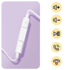 Ecouteurs Filaires Stéréo Jack 3.5mm, Kit Main Libre - Blanc -Musique recherchée. hf vrak pod 6