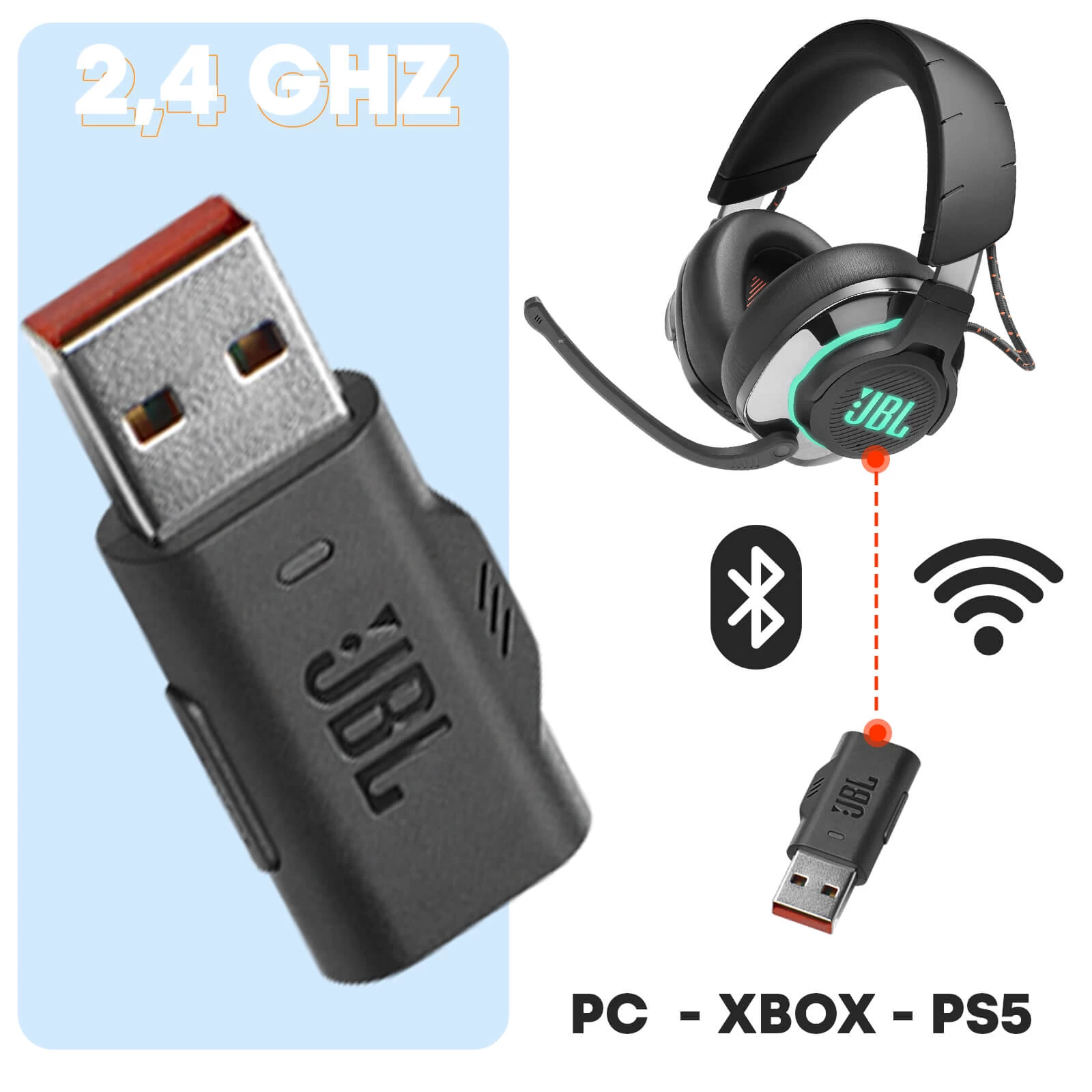 Casque JBL Quantum 810 Wireless Gamer Sans Fil Bluetooth Avec Réduction De Bruit + Micro Amovible, Autonomie 43 Heures - Noir 8 Casque JBL Quantum 810 Wireless Gamer Sans Fil Bluetooth Avec Réduction De Bruit + Micro Amovible, Autonomie 43 Heures - Noir – Image 6