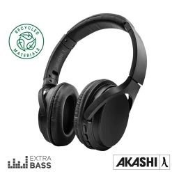 Casque Sans-fil Bluetooth 5.0 Avec Micro Et Boutons De Commande, 15h D'Autonomie , Akashi - Noir