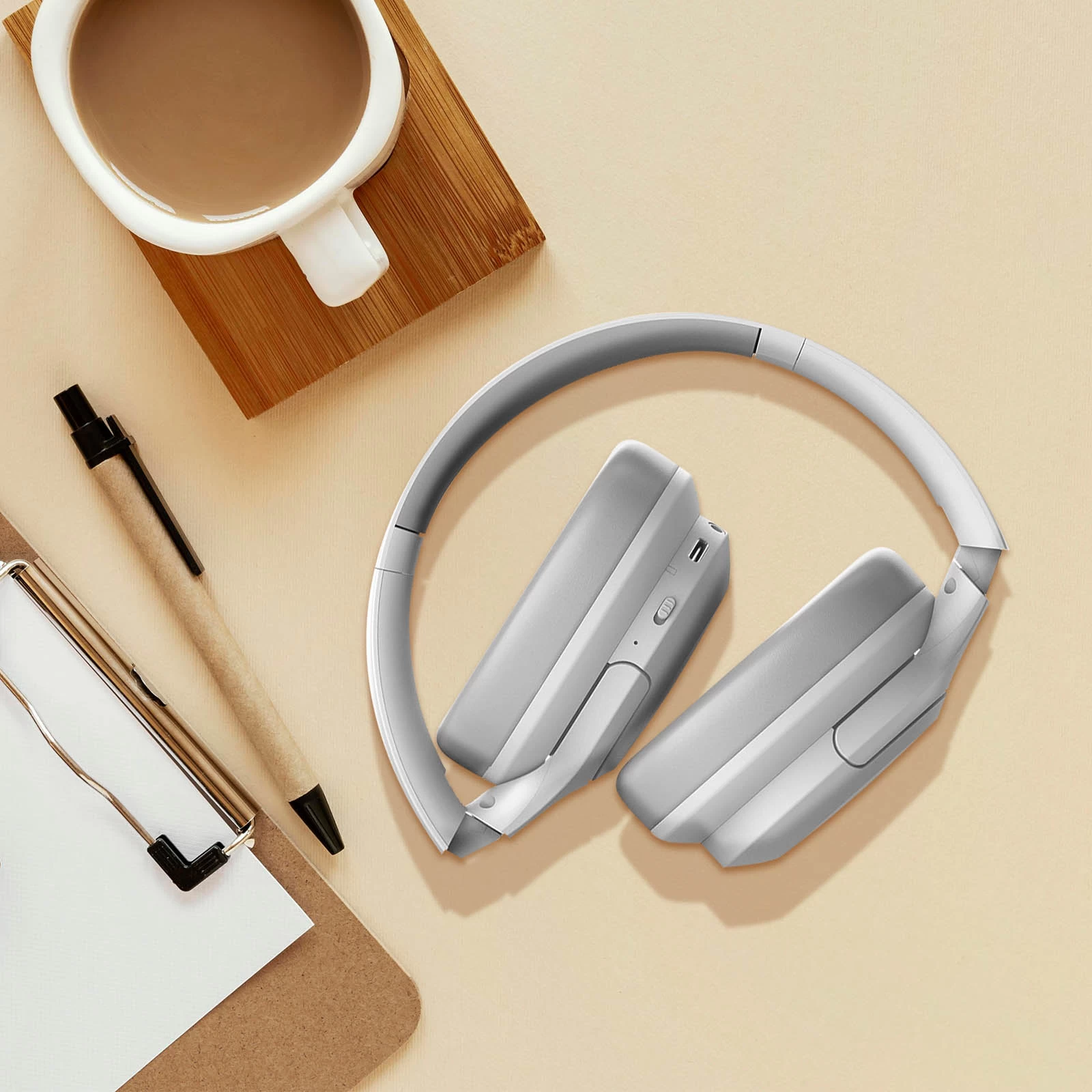 Casque Sans-fil Bluetooth 5.3, Réduction Du Bruit Et 20h D'Autonomie, Akashi - Gris 10 Casque Sans-fil Bluetooth 5.3, Réduction Du Bruit Et 20h D'Autonomie, Akashi - Gris – Image 8