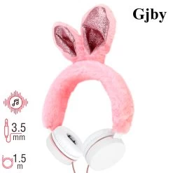 Casque Fantaisie Oreille De Lapin Avec Fourrure Rose