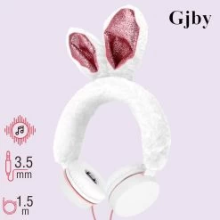 Casque Fantaisie Oreille De Lapin Avec Fourrure Blanche