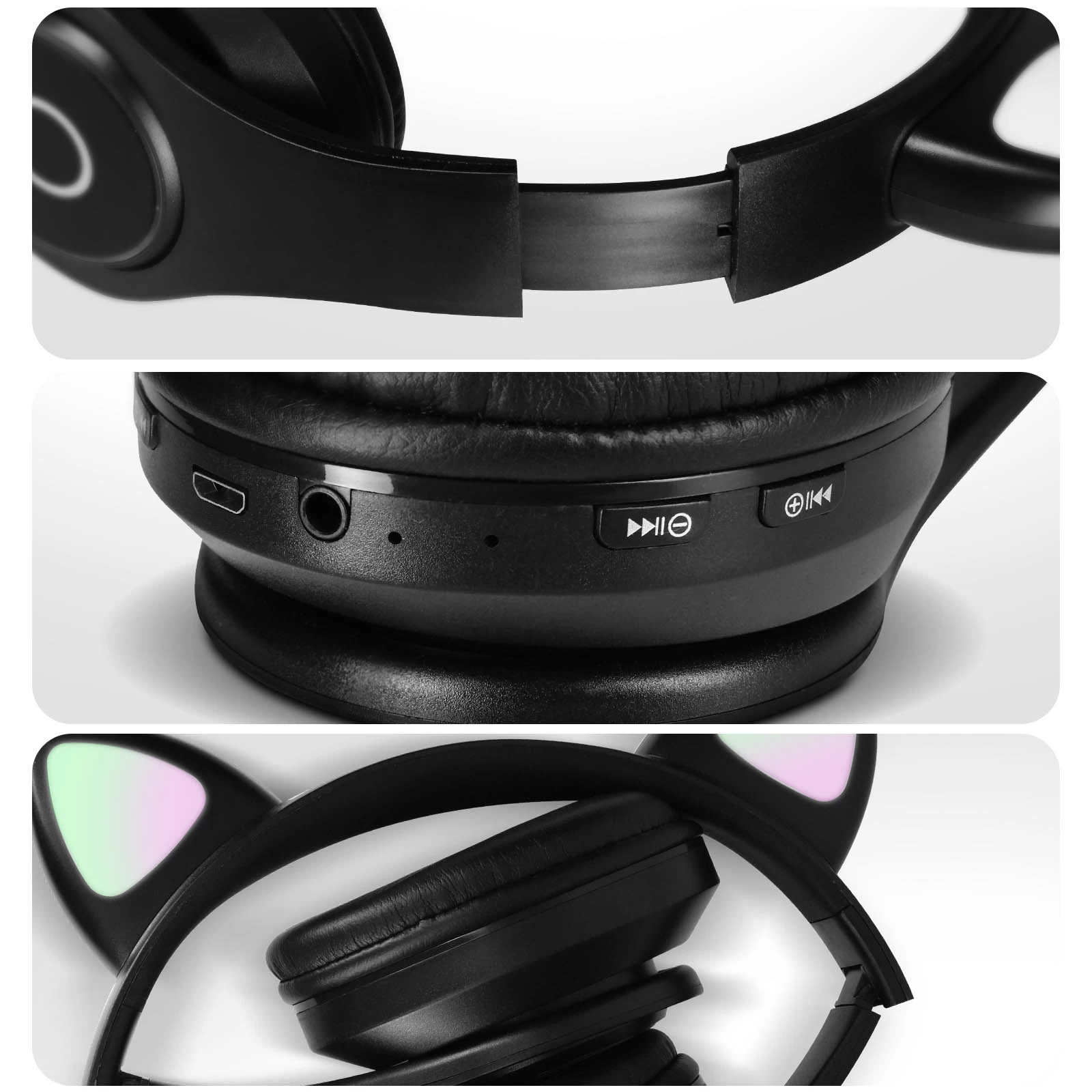 Casque Audio Bluetooth 5.0 Design Oreilles De Chat - Noir 10 Casque Audio Bluetooth 5.0 Design Oreilles De Chat - Noir – Image 8