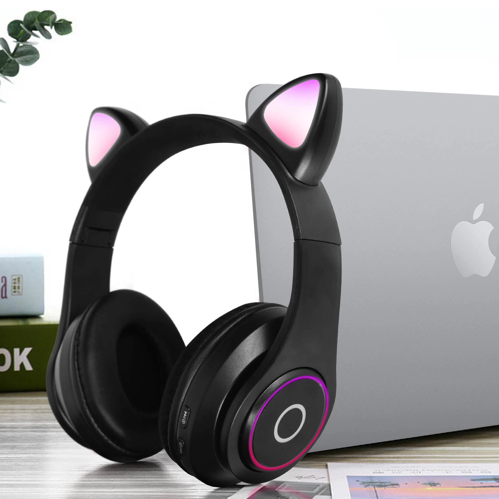 Casque Audio Bluetooth 5.0 Design Oreilles De Chat - Noir 11 Casque Audio Bluetooth 5.0 Design Oreilles De Chat - Noir – Image 9