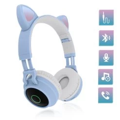 Casque Audio Bluetooth 5.0 Design Oreilles De Chat - Violet