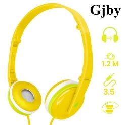 Casque Enfant Avec Arceau Réglable, Jack 3.5mm - Jaune