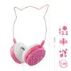 Casque Filaire Neko Oreilles De Chat, Design Kawaii, Connexion Jack 3.5mm - Paillettes Roses -Musique recherchée. kask katir pk r 2