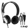 Casque Filaire Pour Ordinateur Avec Micro Sur Perche, Boutons De Commande - LinQ -Musique recherchée. kask linq 0167 r