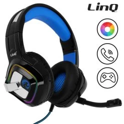 Casque Gamer Filaire Jack 3.5mm, Micro Réglable, Lumières RGB, Linq GM6066 Pour PC, Smartphone, Tablette, Xbox, PS4, Switch…