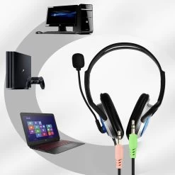 Casque Micro Pour PC Branchement Double Jack Casque + Micro - Linq -Musique recherchée. kask linq s195 10