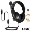 Casque Micro Pour Ordinateur, Prise USB - LinQ 2 Casque Micro Pour Ordinateur, Prise USB - LinQ -Musique recherchée. kask linq u860 r 2
