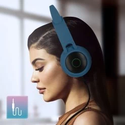 Casque Audio Bluetooth 5.0 Design Oreilles De Chat - Bleu Nuit -Musique recherchée. kask nt minou 5
