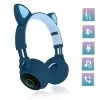 Casque Audio Bluetooth 5.0 Design Oreilles De Chat - Bleu Nuit -Musique recherchée. kask nt minou r