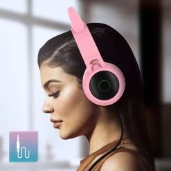 Casque Audio Bluetooth 5.0 Design Oreilles De Chat - Rose 16 Casque Audio Bluetooth 5.0 Design Oreilles De Chat - Rose -Musique recherchée. kask pk minou 5