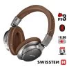 Casque Bluetooth 5.3 Extra Bass Étanche IPX3 Avec Autonomie 16 Heures, Swissten Jumbo - Marron / Argenté -Musique recherchée. kask swiss jum br r 2