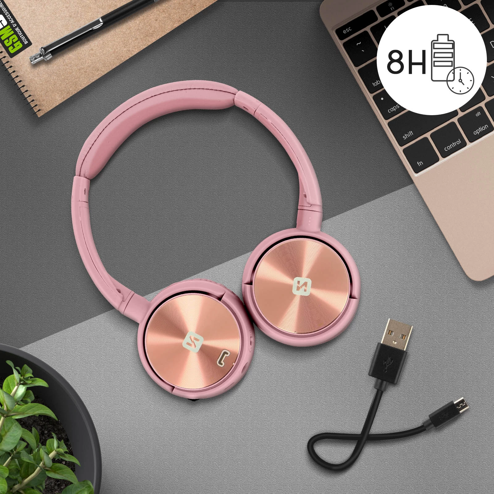 Casque Audio Bluetooth Appels & Musique, Tuner FM Intégré / Port MicroSD , Swissten Trix - Rose 9 Casque Audio Bluetooth Appels & Musique, Tuner FM Intégré / Port MicroSD , Swissten Trix - Rose – Image 7