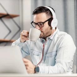 Casque Audio Stéréo Filaire Avec Câble Jack 3.5mm - Blanc -Musique recherchée. kask wh z3738 dv2 3