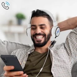 Casque Audio Son Stéréo EXtra-Bass - Fonct. Micro + Télécommande - Blanc -Musique recherchée. kask y6038 wh dv2 4