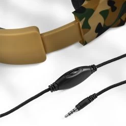 Casque Gamer Stéréo Avec Micro, Jack 3.5mm Et Câble Tressé - Camouflage Desert -Musique recherchée. kaskga g4 br 5
