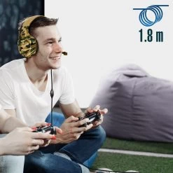 Casque Gamer Stéréo Avec Micro, Jack 3.5mm Et Câble Tressé - Camouflage Desert -Musique recherchée. kaskga g4 br 6