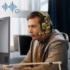 Casque Gamer Stéréo Avec Micro, Jack 3.5mm Et Câble Tressé - Camouflage Desert -Musique recherchée. kaskga g4 br 7