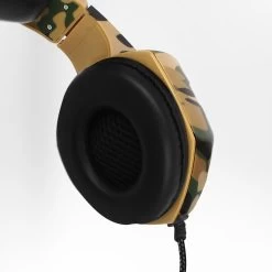 Casque Gamer Stéréo Avec Micro, Jack 3.5mm Et Câble Tressé - Camouflage Desert -Musique recherchée. kaskga g4 br 8