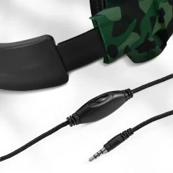 Casque Gamer Stéréo Avec Micro, Jack 3.5mm Et Câble Tressé - Camouflage Vert -Musique recherchée. kaskga g4 gn 5