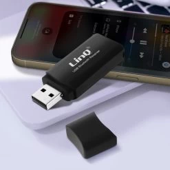 Adaptateur Audio Bluetooth, Récepteur Sans-fil USB Avec Sortie Jack + Câble Jack 3.5mm LinQ - Noir -Musique recherchée. kbt linq bj352 3