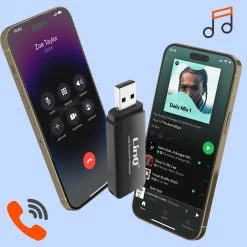 Adaptateur Audio Bluetooth, Récepteur Sans-fil USB Avec Sortie Jack + Câble Jack 3.5mm LinQ - Noir -Musique recherchée. kbt linq bj352 6