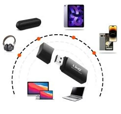 Adaptateur Audio Bluetooth, Récepteur Sans-fil USB Avec Sortie Jack + Câble Jack 3.5mm LinQ - Noir -Musique recherchée. kbt linq bj352 8