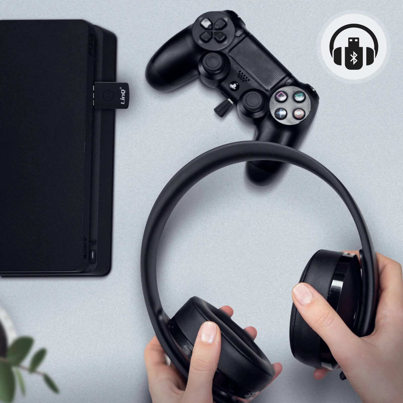 Adaptateur Bluetooth PS4, Transmetteur / Récepteur USB Pour Casque, Ecouteurs Sans Fil, Linq - Noir 4 Adaptateur Bluetooth PS4, Transmetteur / Récepteur USB Pour Casque, Ecouteurs Sans Fil, Linq - Noir – Image 2