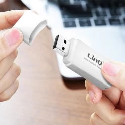 Adaptateur Audio Bluetooth, Récepteur Sans-fil USB Avec Sortie Jack + Câble Jack 3.5mm LinQ - Blanc -Musique recherchée. kbt linq wj352 9