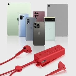 Écouteurs Kit Piéton Defunc, Intra-auriculaire Avec Design Micro-cravate, Bluetooth 4.1 - Rouge -Musique recherchée. kpt dfc hybrid rd 7