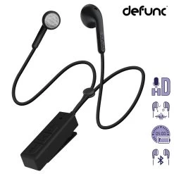 Écouteurs Kit-pieton Bluetooth 4.1 Defunc, Design Micro-cravate, Microphone HD Intégré - Noir
