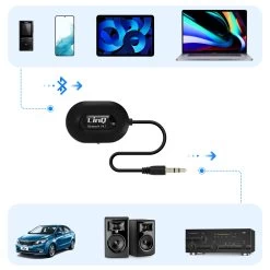 Récepteur Audio Bluetooth 4.1 Avec Adaptateur Jack 3.5mm Mâle, LinQ - Noir -Musique recherchée. linq x61 7 v2 2
