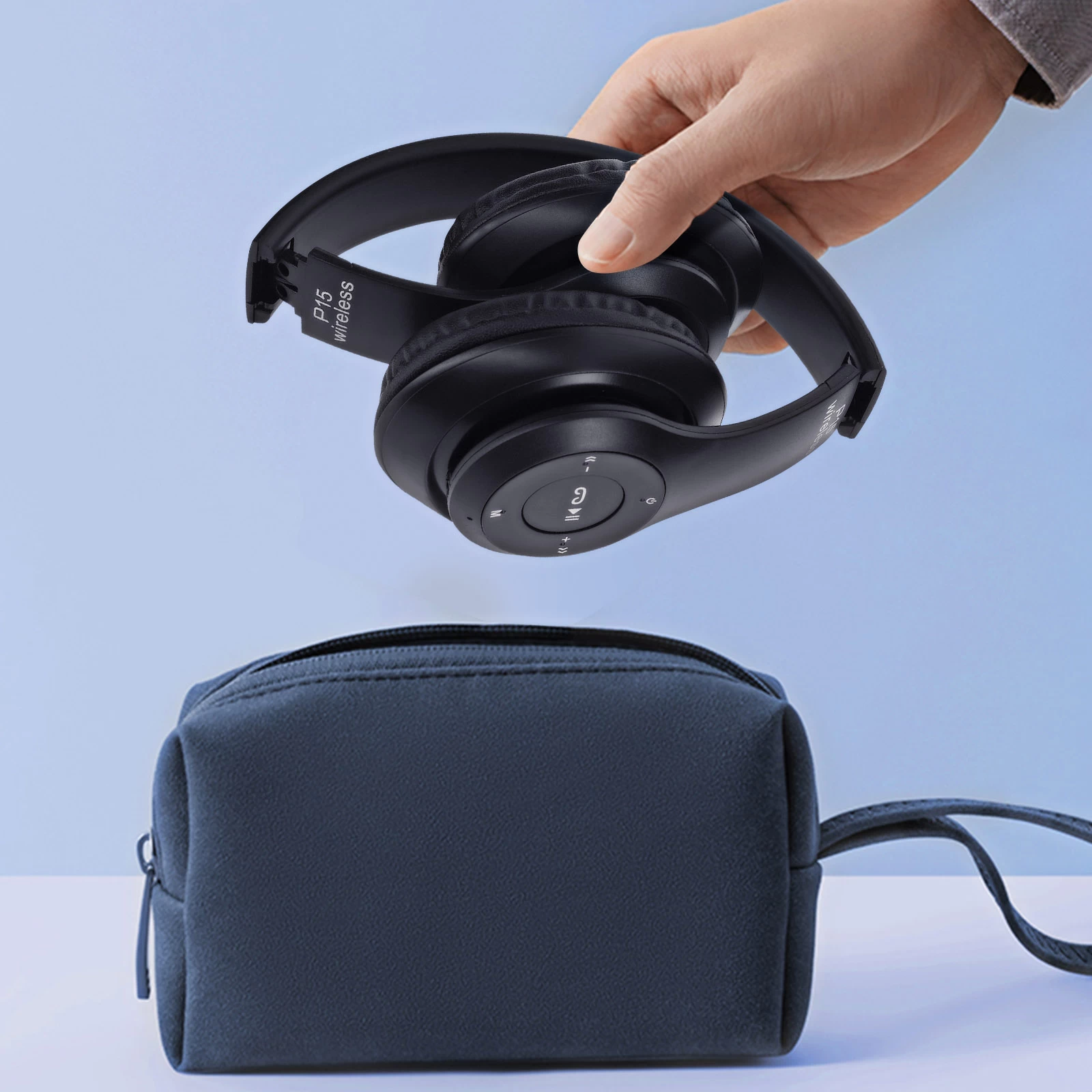 Casque Audio Bluetooth P15 - Fonction Kit Main Libre, Pliable - Noir 9 Casque Audio Bluetooth P15 - Fonction Kit Main Libre, Pliable - Noir – Image 7