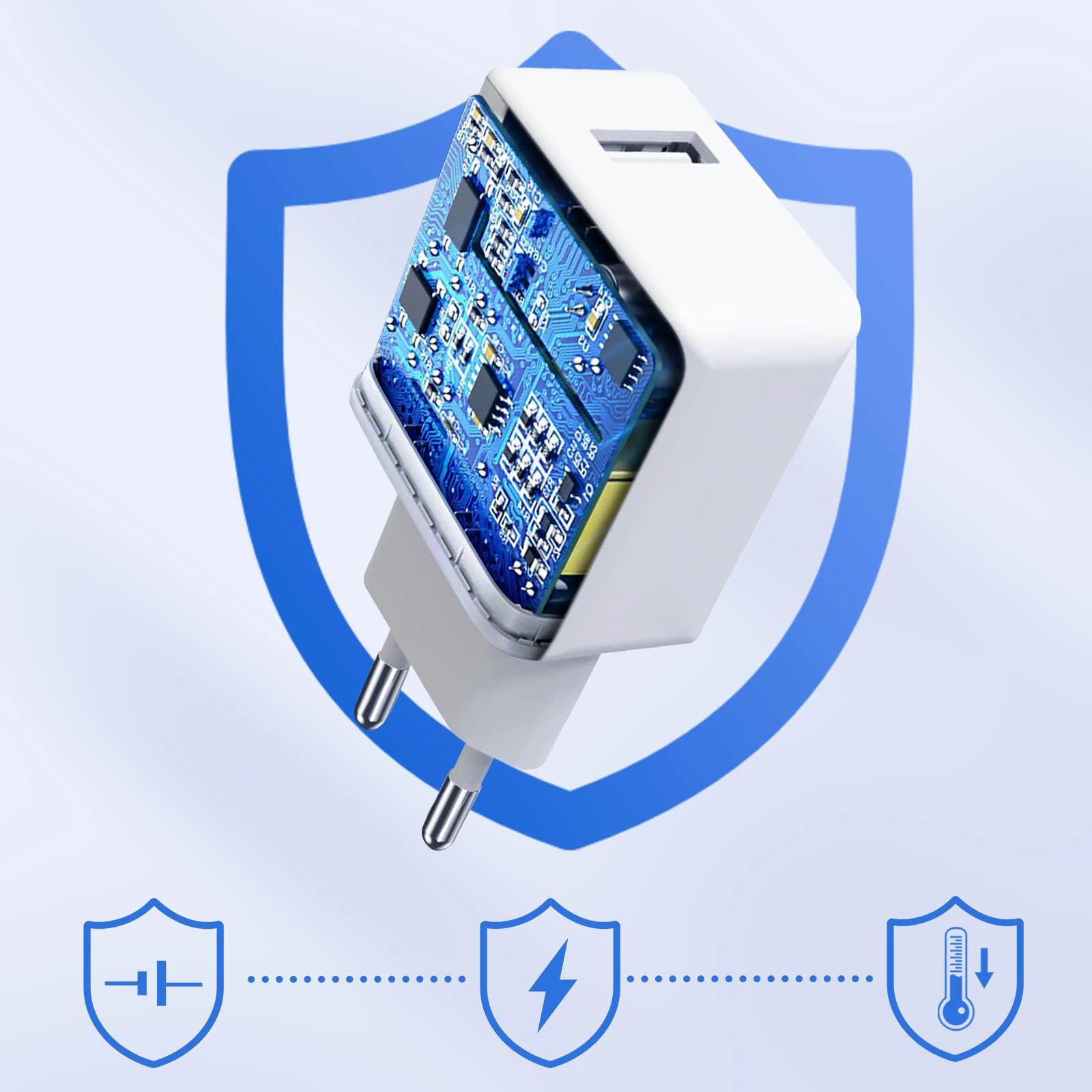 Pack 2-en-1 : Chargeur Secteur USB 2.1A + Écouteurs Filaires Jack 3.5 Avec Kit Main Libre - Blanc 6 Pack 2-en-1 : Chargeur Secteur USB 2.1A + Écouteurs Filaires Jack 3.5 Avec Kit Main Libre - Blanc – Image 4