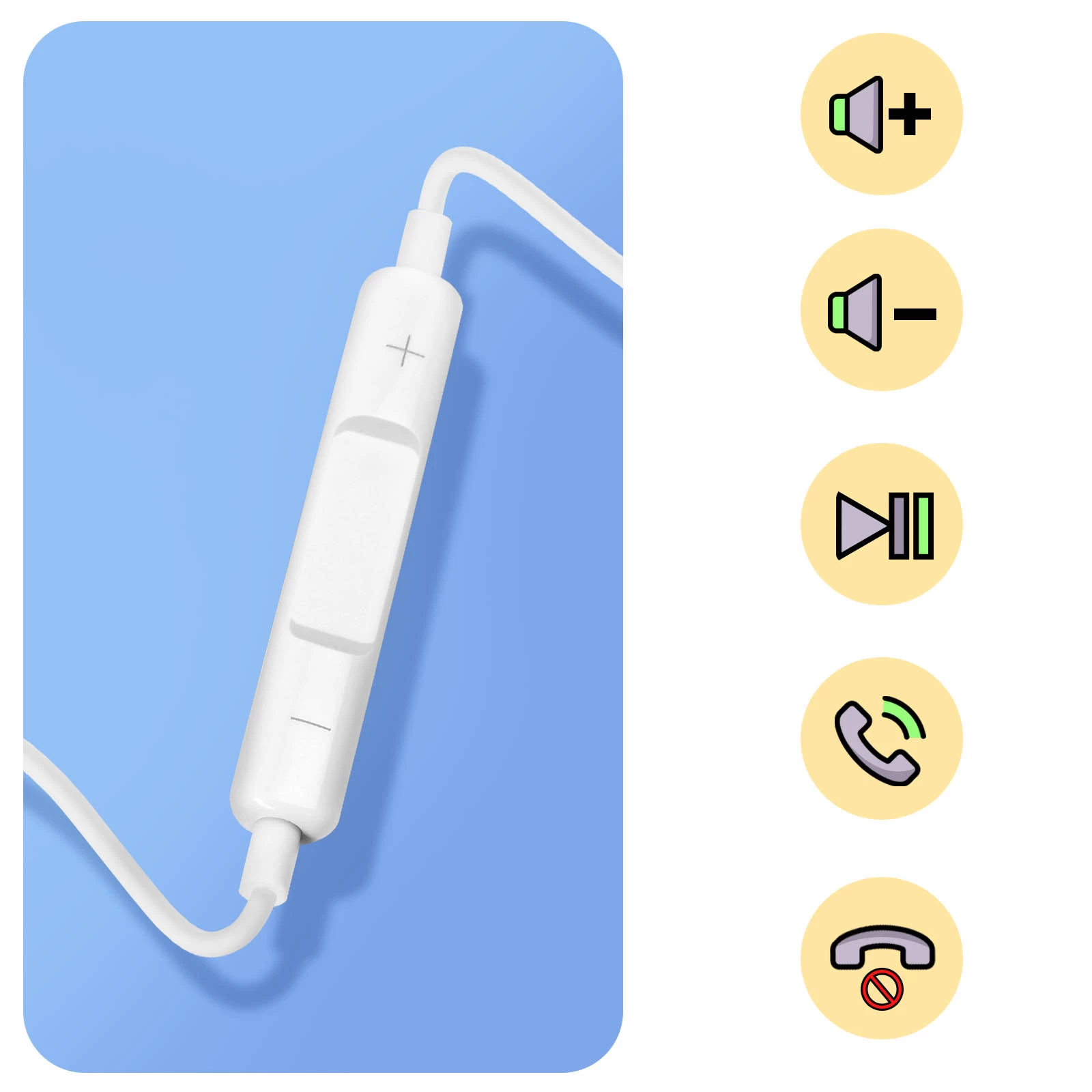 Pack 2-en-1 : Chargeur Secteur USB 2.1A + Écouteurs Filaires Jack 3.5 Avec Kit Main Libre - Blanc 9 Pack 2-en-1 : Chargeur Secteur USB 2.1A + Écouteurs Filaires Jack 3.5 Avec Kit Main Libre - Blanc – Image 7