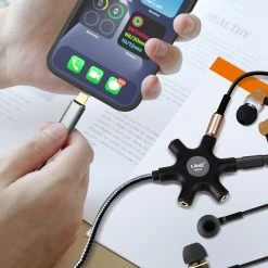 Câble Audio Lightning Vers 5x Prises Jack Femelle, Adaptateur IPhone 5 En 1 LinQ 10 Mètres - Noir 15 Câble Audio Lightning Vers 5x Prises Jack Femelle, Adaptateur IPhone 5 En 1 LinQ 10 Mètres - Noir -Musique recherchée. pat 1000 5