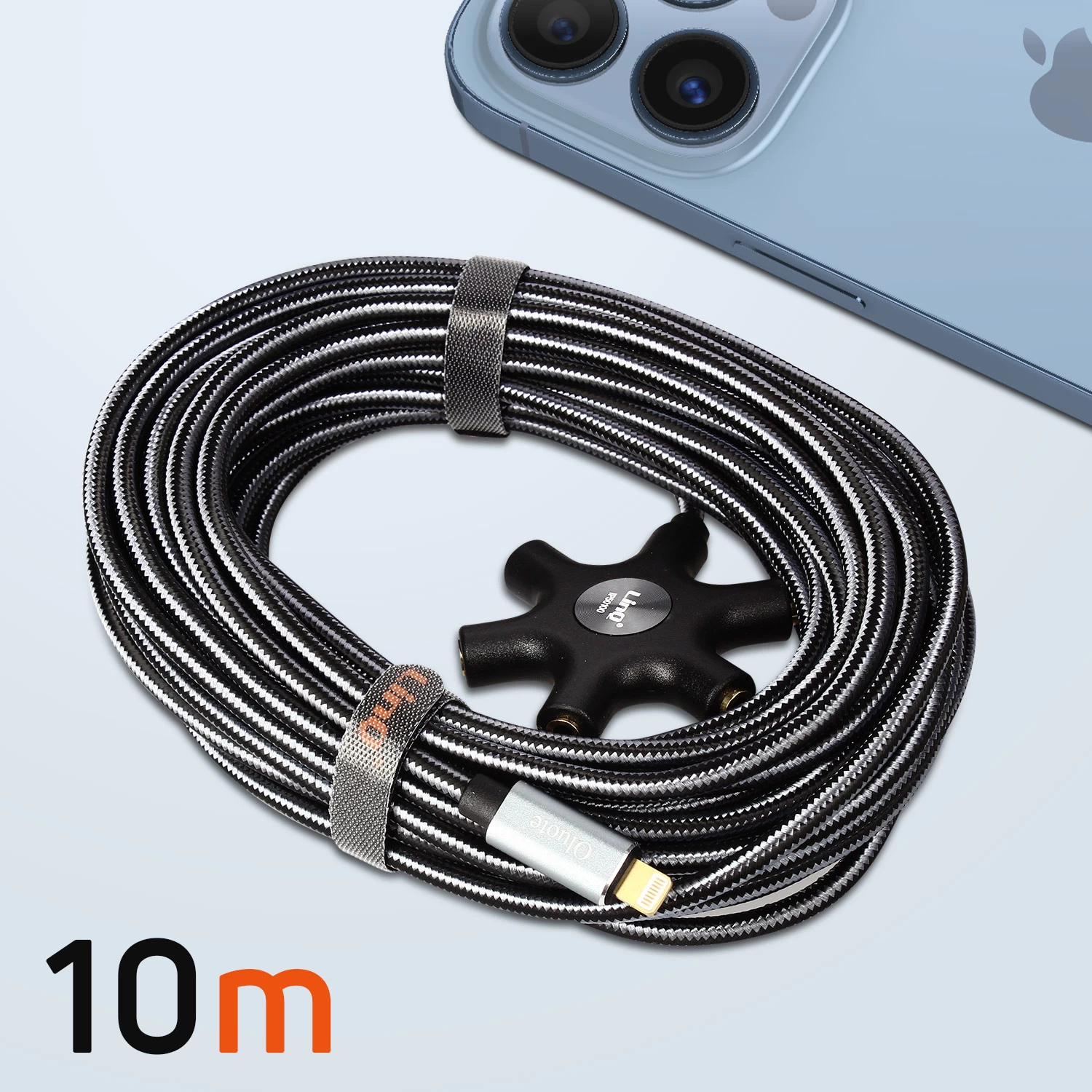 Câble Audio Lightning Vers 5x Prises Jack Femelle, Adaptateur IPhone 5 En 1 LinQ 10 Mètres - Noir 9 Câble Audio Lightning Vers 5x Prises Jack Femelle, Adaptateur IPhone 5 En 1 LinQ 10 Mètres - Noir – Image 7