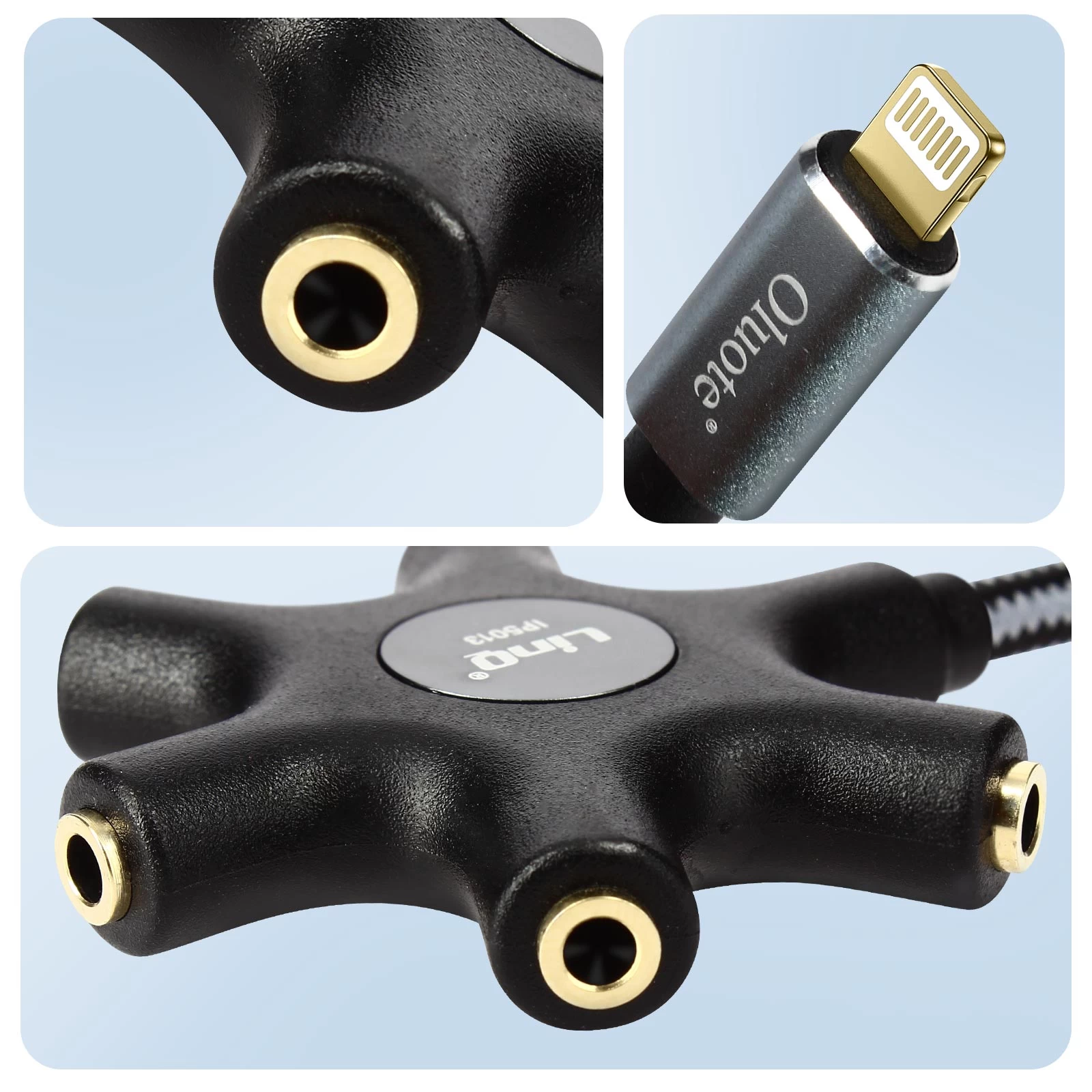 Câble Audio Lightning Vers 5x Prises Jack Femelle, Adaptateur IPhone 5 En 1 LinQ 1,5 Mètre - Noir 6 Câble Audio Lightning Vers 5x Prises Jack Femelle, Adaptateur IPhone 5 En 1 LinQ 1,5 Mètre - Noir – Image 4