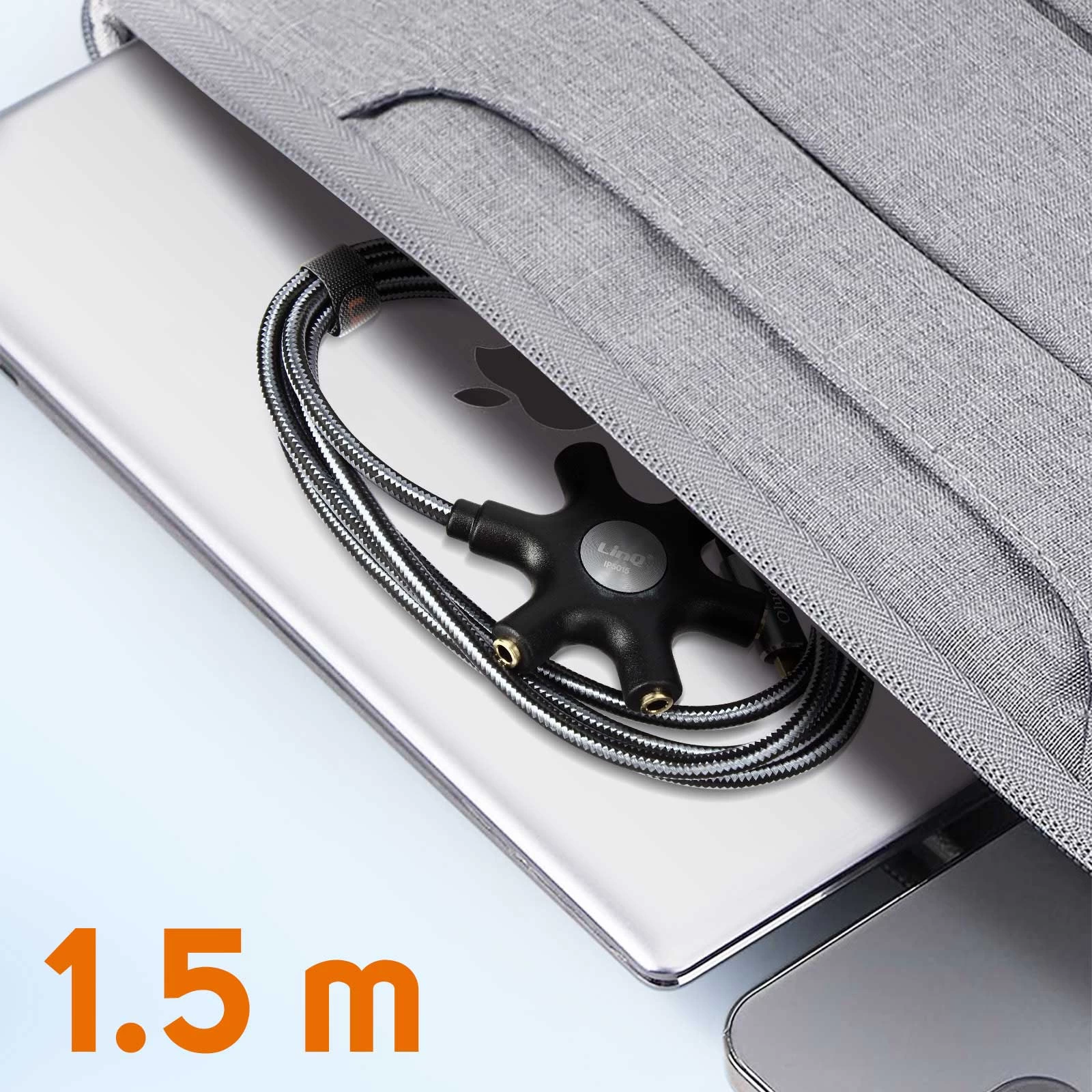 Câble Audio Lightning Vers 5x Prises Jack Femelle, Adaptateur IPhone 5 En 1 LinQ 1,5 Mètre - Noir 9 Câble Audio Lightning Vers 5x Prises Jack Femelle, Adaptateur IPhone 5 En 1 LinQ 1,5 Mètre - Noir – Image 7