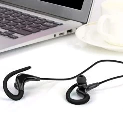 Écouteurs Sport Bluetooth Stéréo - Contours D'oreilles Silicone Ultra Confort + Pochette De Rangement - Noir -Musique recherchée. q10 bk dv2 10